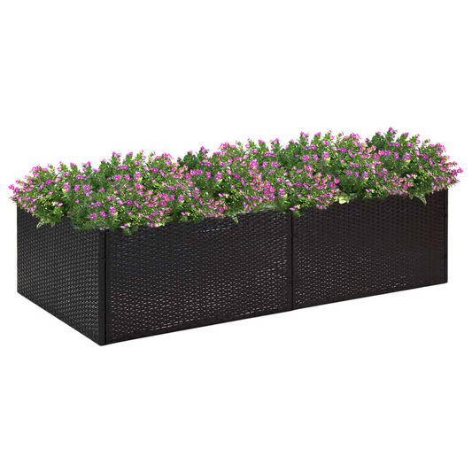 vidaXL Garden Planter Black 157x80x40 cm Poly Rattan