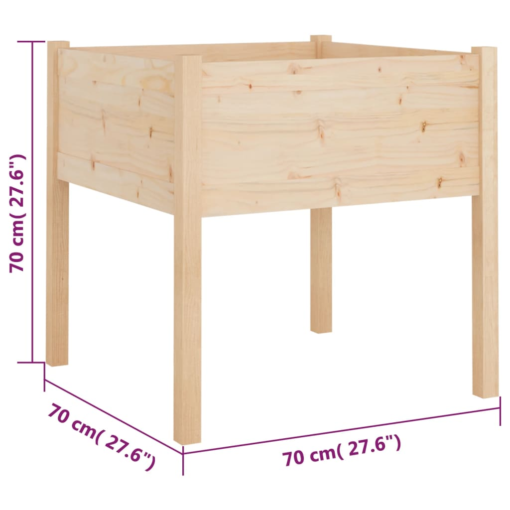 vidaXL Garden Planter 70x70x70 cm Solid Pinewood