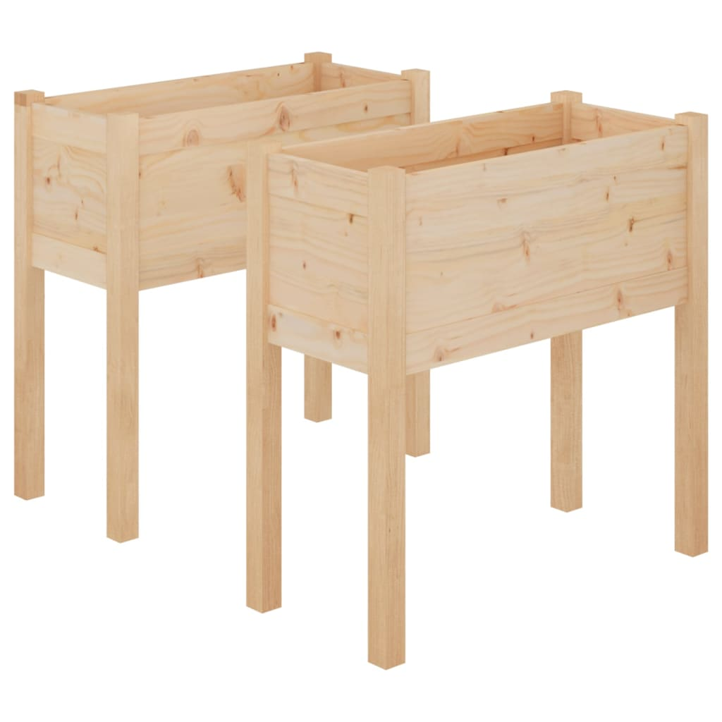 vidaXL Garden Planters 2 pcs 70x31x70 cm Solid Pinewood