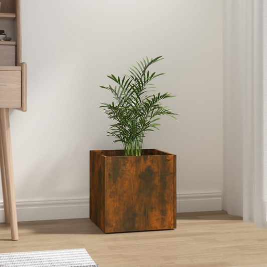 vidaXL Planter Box Smoked Oak 40x40x40 cm Engineered Wood