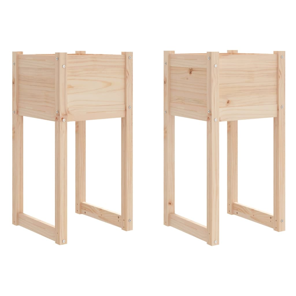 vidaXL Planters 2 pcs 40x40x81 cm Solid Wood Pine