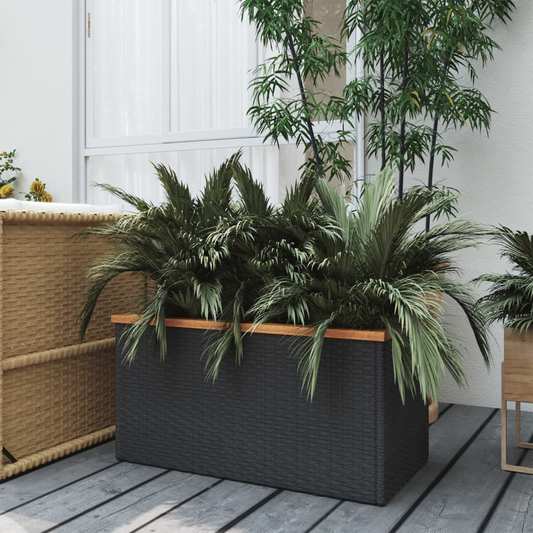 vidaXL Planter Black 80x40x40 cm Poly Rattan