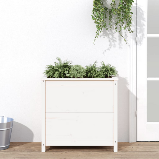 vidaXL Garden Planter White 82.5x40x78 cm Solid Wood Pine