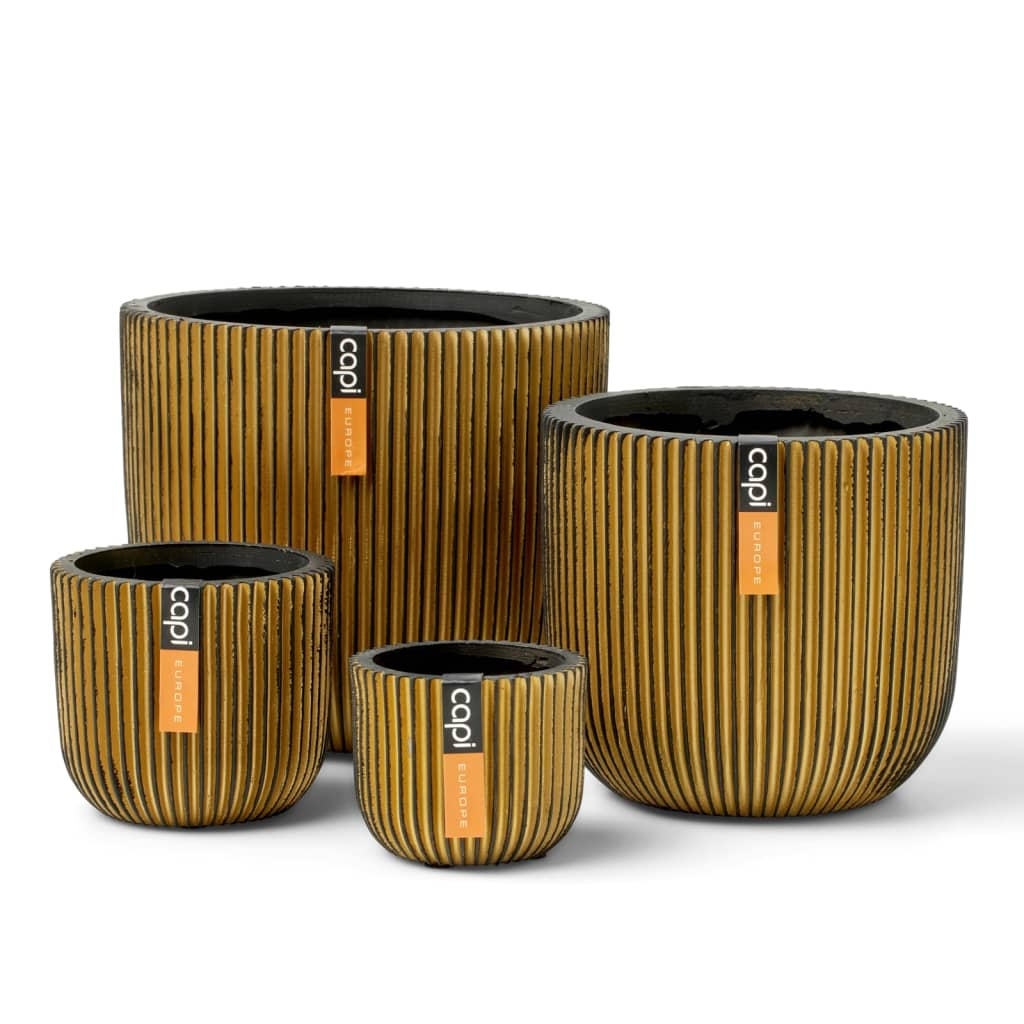 Capi 4 Piece Planter Set Groove Gold