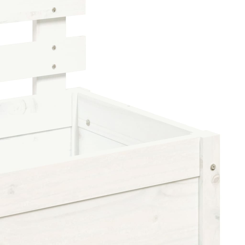 vidaXL Garden Planter with Rack White 79x39.5x114 cm Solid Wood Pine