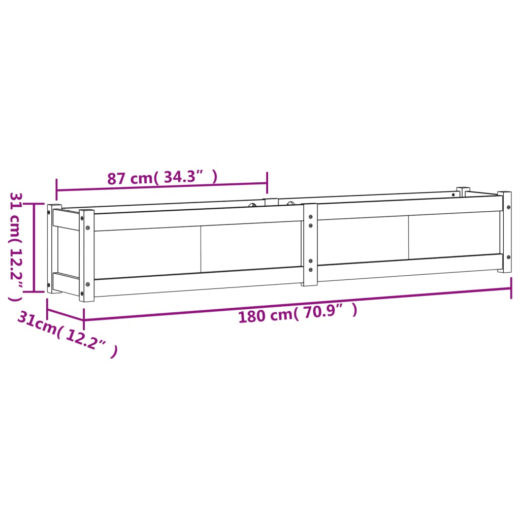 vidaXL Garden Planters 2 pcs Solid Wood Pine