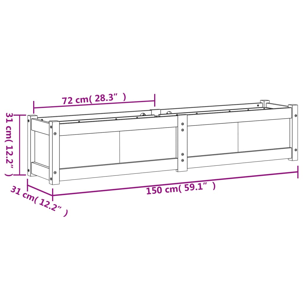 vidaXL Garden Planters 2 pcs Wax Brown Solid Wood Pine