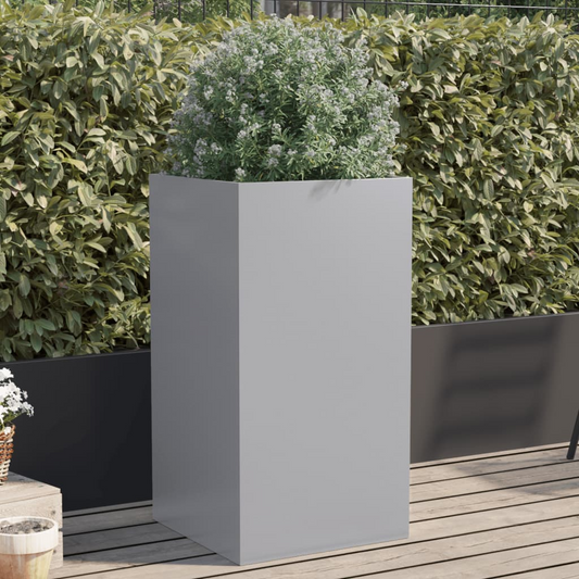 vidaXL Planter Silver 42x38x75 cm Galvanised Steel