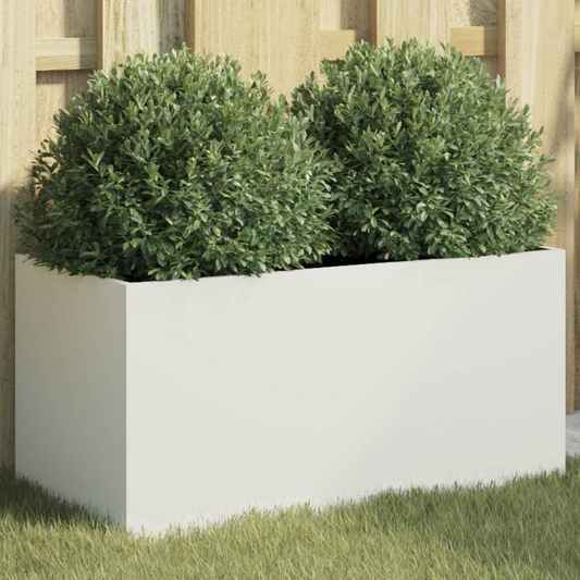 vidaXL Planter White 62x30x29 cm Cold-rolled Steel