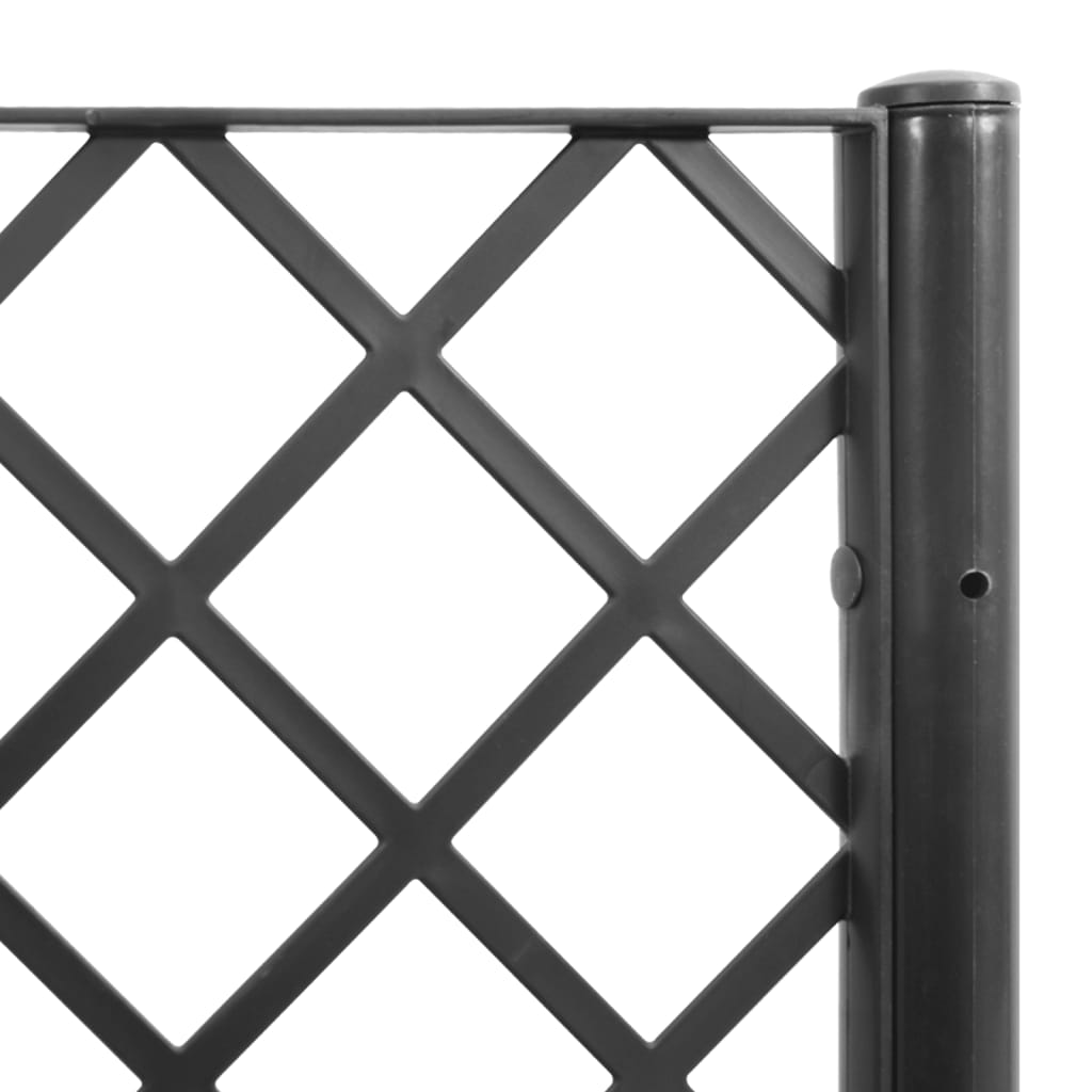 vidaXL Garden Planter with Trellis Black 80x40x142 cm PP